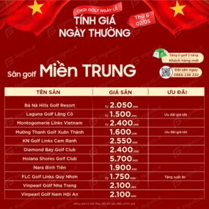 golf lễ giá thường Bảng giá các sân golf miền Bắc