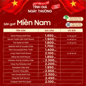 golf lễ giá thường Bảng giá các sân golf miền Bắc