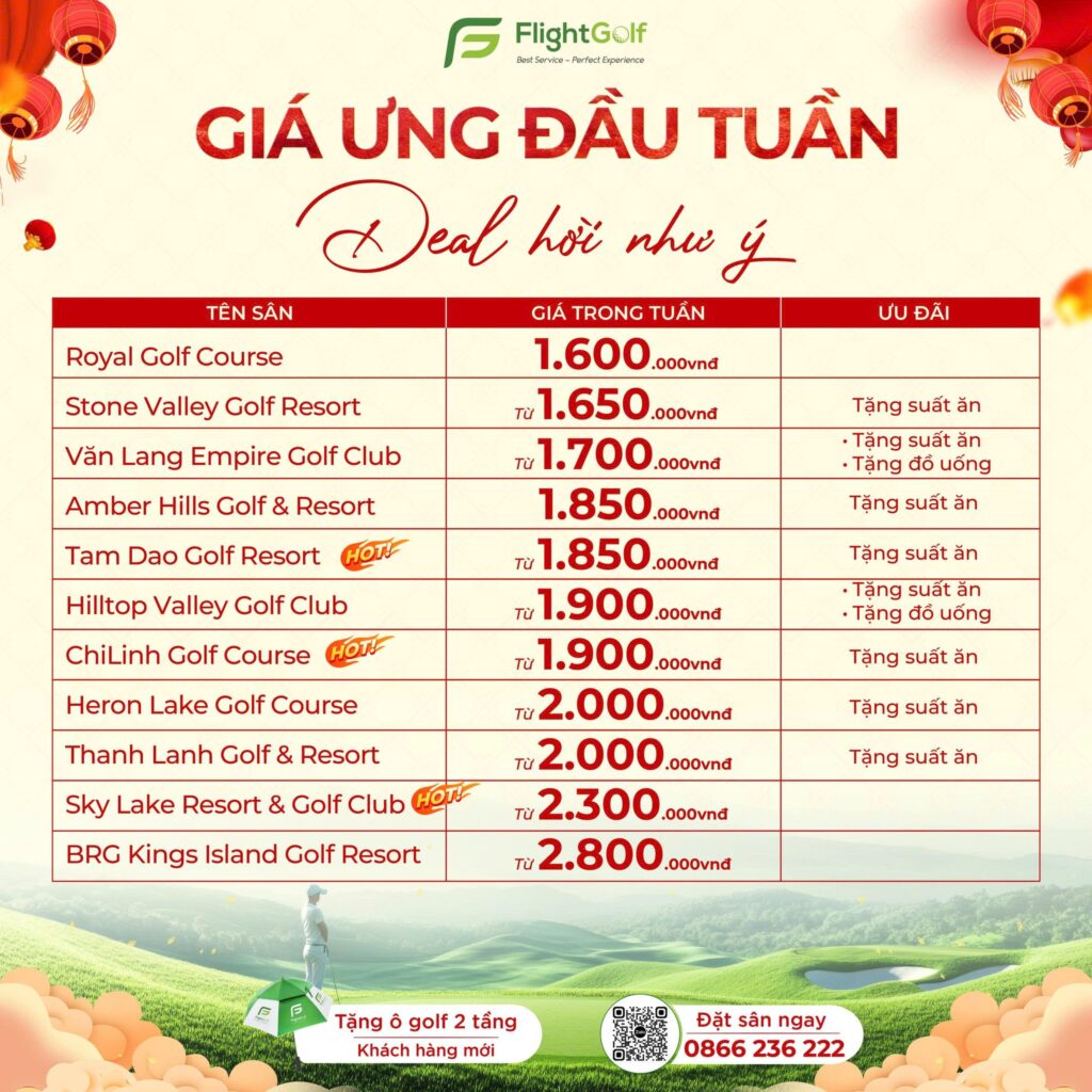 chơi golf teetime trong tuần